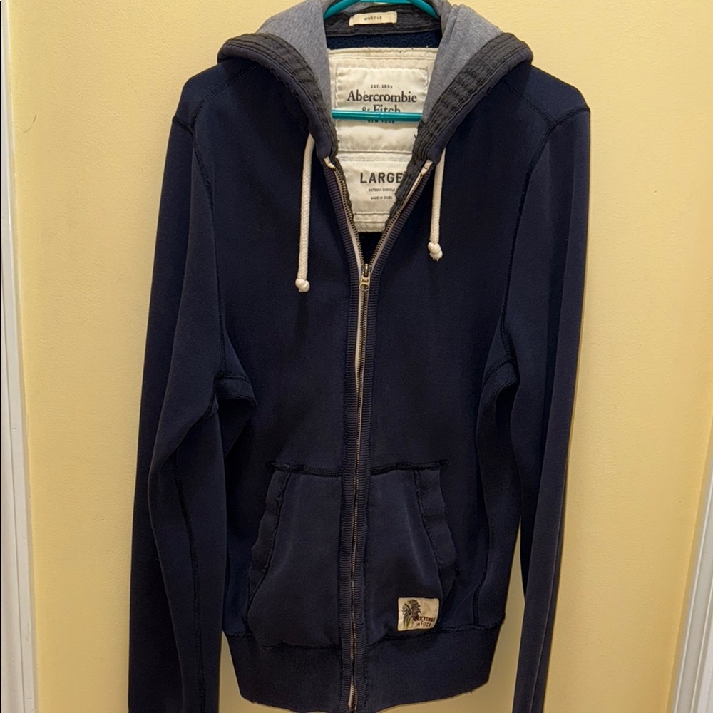 Abercrombie & Fitch Navy Blue Windbreaker